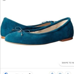 Sam Edelman ocean teal flats suede